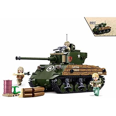 Sluban Klemmbausteine WWII M4A3 (76W) Medium Tank, Sluban Klemmbausteine WWII M4A3 (76W) Medium Tank,