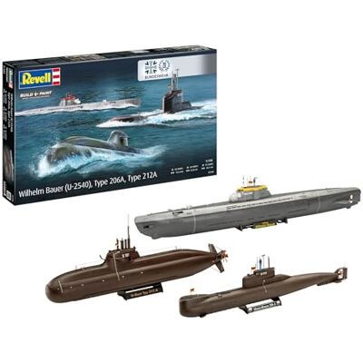 Revell 70 anni Bundeswehr: Wilhelm Bauer, Tipo 206A, Class2 scala 1:144 Kit modello in plastica non costruita/non verniciata Revell 70 anni Bundeswehr: Wilhelm Bauer, Tipo 206A, Class2 scala 1:144 Kit modello in plastica non costruita/non verniciata