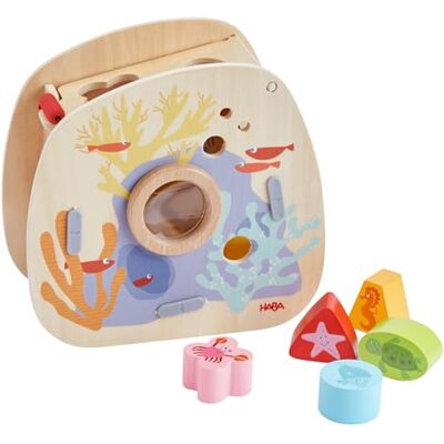HABA Scatola di smistamento Mondo Sottomarino – Gioco di mappatura con Animali marini per Bambini dai 18 Mesi in su, con Funzione di Lente d'Ingrandimento, Giocattolo educativo per promuovere Le HABA Scatola di smistamento Mondo Sottomarino – Gioco di mappatura con Animali marini per Bambini dai 18 Mesi in su, con Funzione di Lente d'Ingrandimento, Giocattolo educativo per promuovere Le