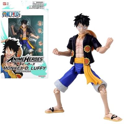 BANDAI Anime Heroes One Piece Figura Anime Heroes da 17 cm Rufy Monkey D. Rufy Versione Dressrosa Licenza ufficiale Figura articolata- Giocattolo per bambini dai 4 anni in su BANDAI Anime Heroes One Piece Figura Anime Heroes da 17 cm Rufy Monkey D. Rufy Versione Dressrosa Licenza ufficiale Figura articolata- Giocattolo per bambini dai 4 anni in su