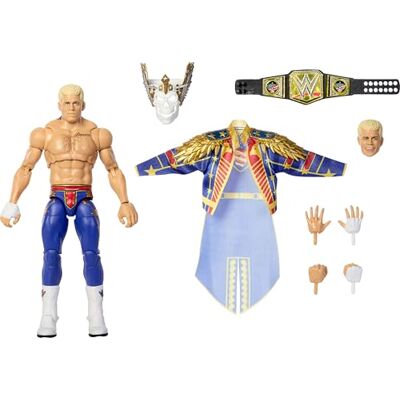 Mattel WWE Ultimate Edition "The American Nightmare" Cody Rhodes SummerSlam, action figure da collezione con 30 punti d'articolazione, accessori come teste e mani intercambiabili inclusi, Mattel WWE Ultimate Edition "The American Nightmare" Cody Rhodes SummerSlam, action figure da collezione con 30 punti d'articolazione, accessori come teste e mani intercambiabili inclusi,