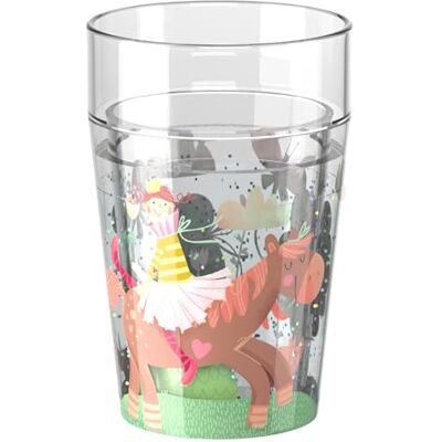 HABA Bicchiere glitter principessa su cavallo – Bicchiere per bambini con effetto glitter scintillante, perfetto per acqua, succo e tè, pratico per mani piccole – HABA Bicchiere glitter principessa su cavallo – Bicchiere per bambini con effetto glitter scintillante, perfetto per acqua, succo e tè, pratico per mani piccole –