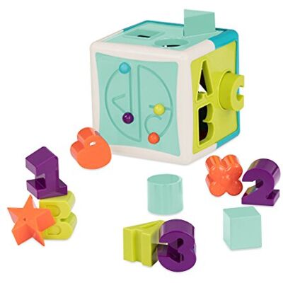 Battat Cubo selezionatore di Forme Forme, Numeri e Lettere Cubo di attività di ordinamento per Bambini Giocattolo di destrezza Labirinto di Perline 2 Anni + Battat Cubo selezionatore di Forme Forme, Numeri e Lettere Cubo di attività di ordinamento per Bambini Giocattolo di destrezza Labirinto di Perline 2 Anni +