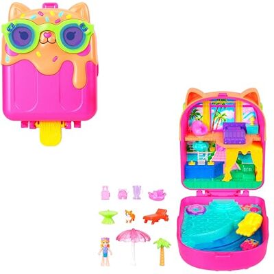 Polly Pocket Cofanetto Resort Gattino Ghiacciolino, set portatile con una microbambola, un amico cucciolo e 11 accessori a tema inclusi, giocattolo per bambini, 4+ anni, Polly Pocket Cofanetto Resort Gattino Ghiacciolino, set portatile con una microbambola, un amico cucciolo e 11 accessori a tema inclusi, giocattolo per bambini, 4+ anni,
