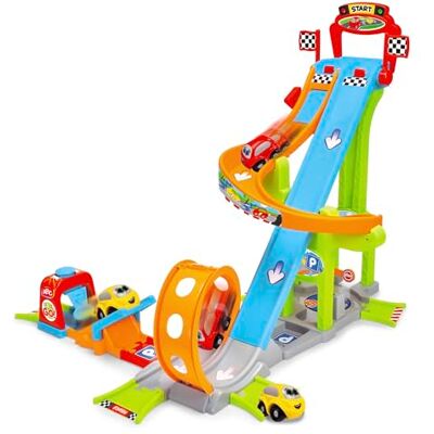 Dickie Toys ABC Jays Jump N Fun Tower (66 x 72 x 64 cm) – pista da corsa per auto a partire da 1 anno con Looping, Schanze & 2 auto giocattolo, autostrada giocattolo per neonati e bambini dai 12 Dickie Toys ABC Jays Jump N Fun Tower (66 x 72 x 64 cm) – pista da corsa per auto a partire da 1 anno con Looping, Schanze & 2 auto giocattolo, autostrada giocattolo per neonati e bambini dai 12