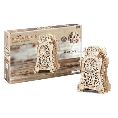 Revell Tiny Adventures Orologio magico in legno, con meccanismo in gomma e chiave di avvolgimento, altezza 21,8 cm Revell Tiny Adventures Orologio magico in legno, con meccanismo in gomma e chiave di avvolgimento, altezza 21,8 cm