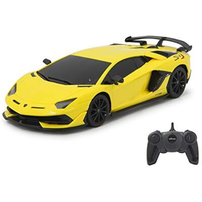 JAMARA Lamborghini Aventador SVJ 1:24 2,4 GHz licenza ufficiale, fino a 1 ora di viaggio a circa 9 km/h, dettagli perfettamente riproducibili, lavorazione di alta qualità, giallo JAMARA Lamborghini Aventador SVJ 1:24 2,4 GHz licenza ufficiale, fino a 1 ora di viaggio a circa 9 km/h, dettagli perfettamente riproducibili, lavorazione di alta qualità, giallo