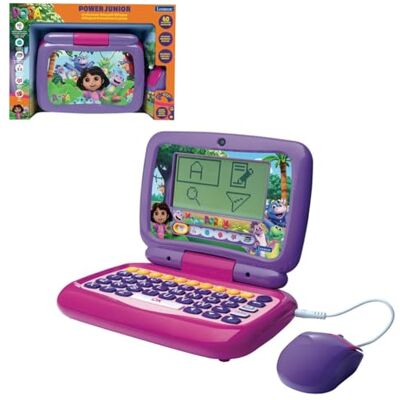 Lexibook , Power Kid® Computer portatile didattico bilingue Dora – 40 attività in francese e inglese, rosa, Lexibook , Power Kid® Computer portatile didattico bilingue Dora – 40 attività in francese e inglese, rosa,