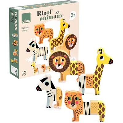 Vilac Rigol'animo Ingela P. Arrhenius-Giocattolo prima età-4 animali della savana magnetici ricomporre (12 pezzi) -Giochi di risveglio per bambini in legno-2+ - Vilac Rigol'animo Ingela P. Arrhenius-Giocattolo prima età-4 animali della savana magnetici ricomporre (12 pezzi) -Giochi di risveglio per bambini in legno-2+ -