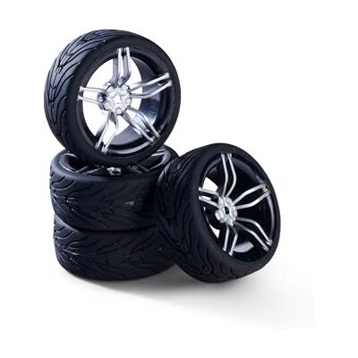 Carson 1:10 Set di ruote (4) design a 10 raggi argento accessori per modellismo, pezzi di ricambio, tuning, pneumatici, set di pneumatici Carson 1:10 Set di ruote (4) design a 10 raggi argento accessori per modellismo, pezzi di ricambio, tuning, pneumatici, set di pneumatici