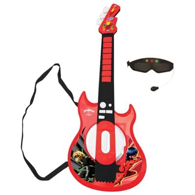 Lexibook Miraculous Chitarra Elettronica illuminata con Microfono, Occhiali con Microfono, Canzoni Demo, MP3 Plug, Nero/Rosso, Lexibook Miraculous Chitarra Elettronica illuminata con Microfono, Occhiali con Microfono, Canzoni Demo, MP3 Plug, Nero/Rosso,