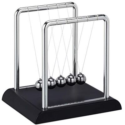 Relaxdays Pendolo di Newton, 5 Sfere in Metallo, Gioco di Fisica, Didattico, Decorazione da Ufficio e Scrivania, Argento Relaxdays Pendolo di Newton, 5 Sfere in Metallo, Gioco di Fisica, Didattico, Decorazione da Ufficio e Scrivania, Argento