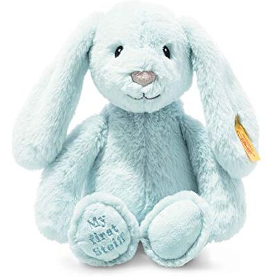 Steiff Soft Cuddly Friends My First Hoppie Coniglietto – 26 cm – Peluche per Bambini – Azzurro () Blu 153 g Steiff Soft Cuddly Friends My First Hoppie Coniglietto – 26 cm – Peluche per Bambini – Azzurro () Blu 153 g