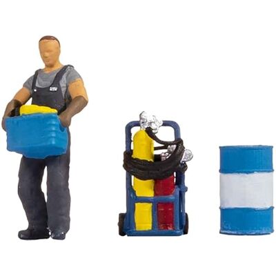 NOCH Tiny Scenes Al lavoro con figure modellismo, scena realistica per scala H0, perfetto per diorami e modelli NOCH Tiny Scenes Al lavoro con figure modellismo, scena realistica per scala H0, perfetto per diorami e modelli