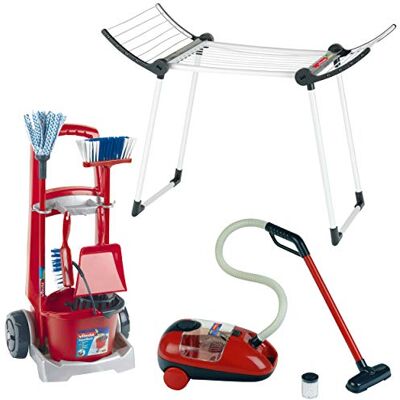 Theo Klein Mega set per la casa Vileda, Include carrello delle scope con accessori per la pulizia, stendibiancheria e aspirapolvere, Giocattoli per bambini dai 3 anni in su Theo Klein Mega set per la casa Vileda, Include carrello delle scope con accessori per la pulizia, stendibiancheria e aspirapolvere, Giocattoli per bambini dai 3 anni in su