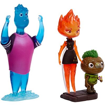 Mattel Disney Pixar Elemental Set Personaggi alla Scoperta di Element City, Wade, Ember e Clod, 3 action figures snodate ispirate al film, alte da 5 a 13 cm, giocattolo per bambini, 4+ anni, HMM09 Mattel Disney Pixar Elemental Set Personaggi alla Scoperta di Element City, Wade, Ember e Clod, 3 action figures snodate ispirate al film, alte da 5 a 13 cm, giocattolo per bambini, 4+ anni, HMM09
