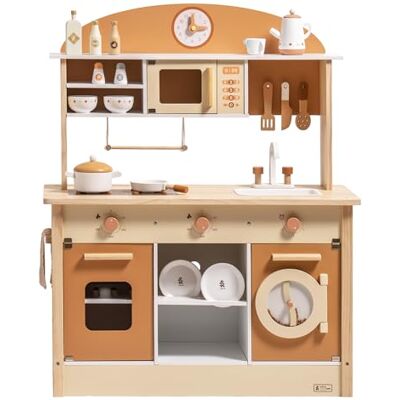 ROBUD Set da cucina per bambole in legno, set da gioco per bambini, per età 3+ ROBUD Set da cucina per bambole in legno, set da gioco per bambini, per età 3+