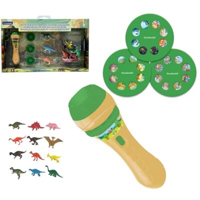 Lexibook , Proiettore di storie e Torcia Luminosa, Crea Fino a 3 storie con 24 Immagini di Dinosauri, 12 Figurine di Dinosauri Incluse, Giallo/Verde, Lexibook , Proiettore di storie e Torcia Luminosa, Crea Fino a 3 storie con 24 Immagini di Dinosauri, 12 Figurine di Dinosauri Incluse, Giallo/Verde,