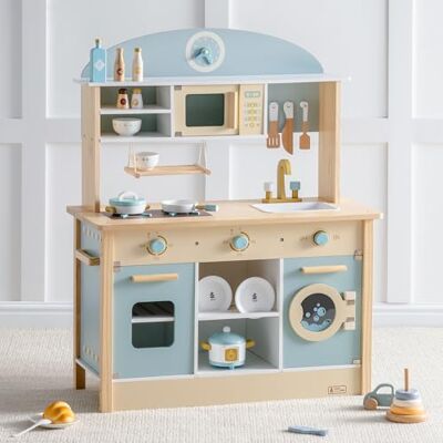 ROBUD Cucine da gioco in legno per bambini e bambini piccoli, accessori da cucina per bambole con forno a microonde, lavatrice, cuoci riso, stoviglie; regali dai 3 anni in su ROBUD Cucine da gioco in legno per bambini e bambini piccoli, accessori da cucina per bambole con forno a microonde, lavatrice, cuoci riso, stoviglie; regali dai 3 anni in su