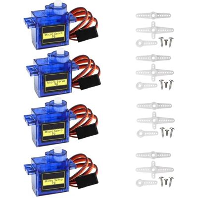 GERUI Micro motore 9G per robot RC, elicottero, barca, aereo, auto, 4 pezzi GERUI Micro motore 9G per robot RC, elicottero, barca, aereo, auto, 4 pezzi