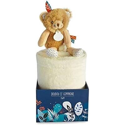 Doudou et Compagnie Coperta per bebè Plaid con orsetto Marrone 100 x 70 cm Tiwipi Doudou et Compagnie Coperta per bebè Plaid con orsetto Marrone 100 x 70 cm Tiwipi