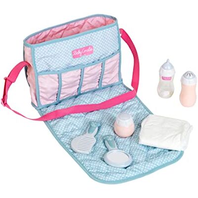 Theo Klein Baby Coralie Borsa per Pannolini per Le Bambole, con i Seguenti Accessori- biberon, Pannolino, vasetto di Crema e Molto Altro, per Bambini a Partire da 3 Anni Theo Klein Baby Coralie Borsa per Pannolini per Le Bambole, con i Seguenti Accessori- biberon, Pannolino, vasetto di Crema e Molto Altro, per Bambini a Partire da 3 Anni