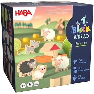 HABA Il mio primo mondo di mattoncini di pecora Walli – gioco di costruzione a partire da 1 anno con figure – Promuove le capacità motorie e la creatività – HABA Il mio primo mondo di mattoncini di pecora Walli – gioco di costruzione a partire da 1 anno con figure – Promuove le capacità motorie e la creatività –