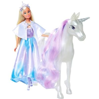 Simba Steffi Love Fantasy Unicorn, bambola da gioco con unicorno, luci magiche, bambola completamente mobile, 29 cm, dai 3 anni in su Simba Steffi Love Fantasy Unicorn, bambola da gioco con unicorno, luci magiche, bambola completamente mobile, 29 cm, dai 3 anni in su