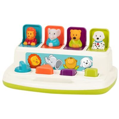 Battat Gli Amici Pop-up Giocattolo Causa-Effetto 4 Animali Pop-up Giocattolo per Lo Sviluppo con Pulsanti e Colori per Bambini, Ragazzi e Neonati 18 Mesi + Battat Gli Amici Pop-up Giocattolo Causa-Effetto 4 Animali Pop-up Giocattolo per Lo Sviluppo con Pulsanti e Colori per Bambini, Ragazzi e Neonati 18 Mesi +