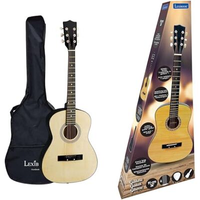 Lexibook Chitarra Acustica in Legno, 91 cm, Guida all'apprendimento Inclusa, 6 Corde in Nylon, Borsa da Trasporto Inclusa, Legno/Nero, Lexibook Chitarra Acustica in Legno, 91 cm, Guida all'apprendimento Inclusa, 6 Corde in Nylon, Borsa da Trasporto Inclusa, Legno/Nero,