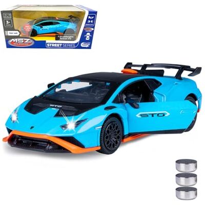JAMARA Lamborghini Huracán STO Diecast 1:32 incl. batterie a bottone – Modellino di auto giocattolo per bambini, modello auto in miniatura, idea regalo, porte aprire/chiusura manuale JAMARA Lamborghini Huracán STO Diecast 1:32 incl. batterie a bottone – Modellino di auto giocattolo per bambini, modello auto in miniatura, idea regalo, porte aprire/chiusura manuale