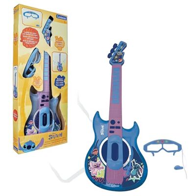 Lexibook , Disney Stitch, Chitarra Elettronica con Microfono e Occhiali per cantare con Stile, 2 modalità di Gioco, Melodie dimostrative, Effetti Luminosi, Blu, Lexibook , Disney Stitch, Chitarra Elettronica con Microfono e Occhiali per cantare con Stile, 2 modalità di Gioco, Melodie dimostrative, Effetti Luminosi, Blu,