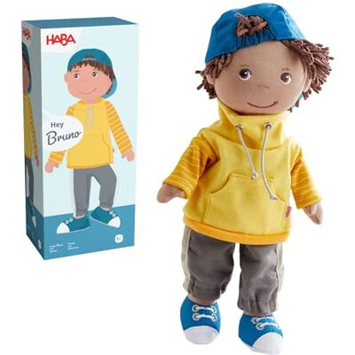 HABA Bambola Bruno – Fantastica bambola di stoffa da 30 cm per bambini – Facilissima da mettere e da estendere, facile da pulire e lavabile, a partire dai 18 mesi – 2011832001 HABA Bambola Bruno – Fantastica bambola di stoffa da 30 cm per bambini – Facilissima da mettere e da estendere, facile da pulire e lavabile, a partire dai 18 mesi – 2011832001