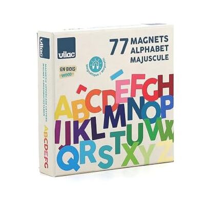Vilac Magnete alfabeto maiuscolo 77 pz Giochi creativi 77 magneti lettere minuscole in legno Giochi di risveglio per bambini in legno Giocattolo per bambini dai 3 anni Vilac Magnete alfabeto maiuscolo 77 pz Giochi creativi 77 magneti lettere minuscole in legno Giochi di risveglio per bambini in legno Giocattolo per bambini dai 3 anni