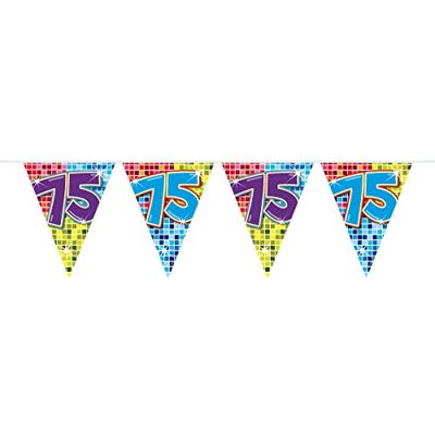 Folat Blocchi Ghirlanda di Festone Bunting XS 75th Birthday 3 m Folat Blocchi Ghirlanda di Festone Bunting XS 75th Birthday 3 m