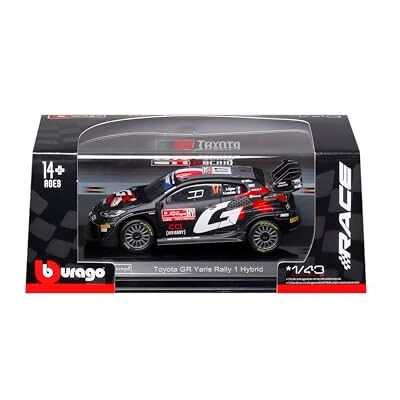 Burago B Toyota GR Yaris Rally 1 Hybrid #17 Ogier con Teca Espositiva in Scala 1:43, Auto Diecast da Rally, Replica Dettagliata, Licenza Ufficiale Toyota, Età Consigliata 14+ Anni Burago B Toyota GR Yaris Rally 1 Hybrid #17 Ogier con Teca Espositiva in Scala 1:43, Auto Diecast da Rally, Replica Dettagliata, Licenza Ufficiale Toyota, Età Consigliata 14+ Anni