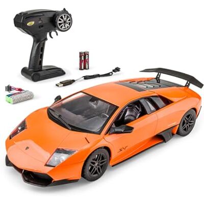 Carson 1:14 Lam. Murciélago SV 2.4G 100% RTR arancione auto radiocomandata, illuminazione LED, RC, veicolo RC, auto RC in scala 1:14, giocattolo radiocomandato. Carson 1:14 Lam. Murciélago SV 2.4G 100% RTR arancione auto radiocomandata, illuminazione LED, RC, veicolo RC, auto RC in scala 1:14, giocattolo radiocomandato.