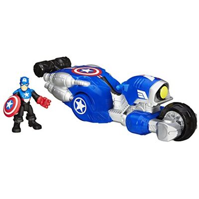 Marvel Hasbro Capitan America in Sella alla Sua Moto, Serie Super Eroi Marvel Hasbro Capitan America in Sella alla Sua Moto, Serie Super Eroi