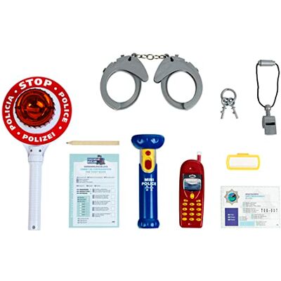 Theo Klein Set della polizia, Il set Police Unit Ben & Sam è composto da 10 pezzi, Include una torcia tascabile e una paletta della polizia con luce alimentati a batterie, Dimensioni della confezione: 40 cm x 32 cm x 4,5, Giocattolo per bambini a partire Theo Klein Set della polizia, Il set Police Unit Ben & Sam è composto da 10 pezzi, Include una torcia tascabile e una paletta della polizia con luce alimentati a batterie, Dimensioni della confezione: 40 cm x 32 cm x 4,5, Giocattolo per bambini a partire