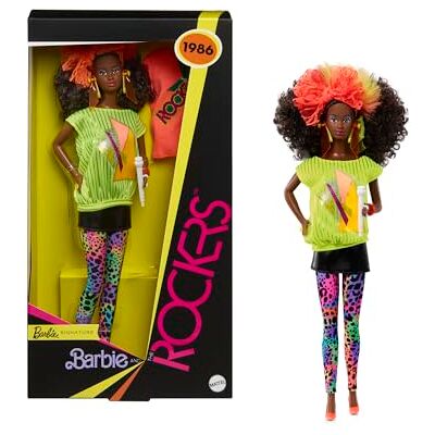 Barbie Signature DeeDee, bambola da collezione per il 40° anniversario della linea and the Rockers del 1986, con piedistallo e confezione da esposizione, 6+ anni, Barbie Signature DeeDee, bambola da collezione per il 40° anniversario della linea and the Rockers del 1986, con piedistallo e confezione da esposizione, 6+ anni,