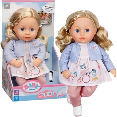 BABY born Sophia Rose Morbida bambola di 36 cm Bambola con capelli biondi di alta qualità e occhi che si chiudono Adatta a bambini a partire da 1 anno BABY born Sophia Rose Morbida bambola di 36 cm Bambola con capelli biondi di alta qualità e occhi che si chiudono Adatta a bambini a partire da 1 anno
