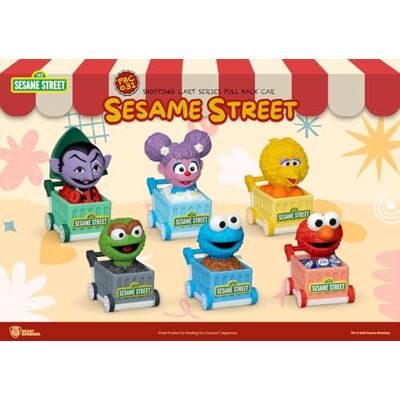 Beast Kingdom Toys Sesame Street Pull Back Cars Shopping Cart Blind Box (6) 5 cm Beast Kingdom Toys Sesame Street Pull Back Cars Shopping Cart Blind Box (6) 5 cm