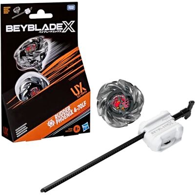 Hasbro Beyblade X, Set Starter Pack Rudder Phoenix 4-70LF UX con trottola di Attacco e Lanciatore di Takara Tomy, trottole da Combattimento Giocattolo, dagli 8 Anni in su Hasbro Beyblade X, Set Starter Pack Rudder Phoenix 4-70LF UX con trottola di Attacco e Lanciatore di Takara Tomy, trottole da Combattimento Giocattolo, dagli 8 Anni in su