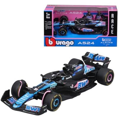 Burago B Formula 1 Alpine A524 Japan Version (2024): modellino auto in scala 1:43, modello speciale, driver #31 Esteban Ocon, Window Box, 12,5 cm, blu rosa (18-) Burago B Formula 1 Alpine A524 Japan Version (2024): modellino auto in scala 1:43, modello speciale, driver #31 Esteban Ocon, Window Box, 12,5 cm, blu rosa (18-)