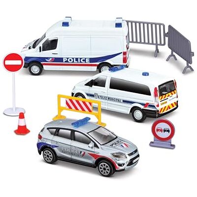 Burago B 1/43 Street Fire Playset Intervention Emergency Playsets d'Intervention Street Fire composti da 9 pezzi: 3 veicoli in metallo pompiere o polizia in scala 1/43 Burago B 1/43 Street Fire Playset Intervention Emergency Playsets d'Intervention Street Fire composti da 9 pezzi: 3 veicoli in metallo pompiere o polizia in scala 1/43