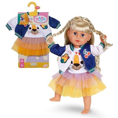 BABY born Tutu Outfit Con gonna tutù colorata, maglietta e giacca in stile college Accessori per bambole di alta qualità Abbigliamento adatto per bambole di 43 cm BABY born Tutu Outfit Con gonna tutù colorata, maglietta e giacca in stile college Accessori per bambole di alta qualità Abbigliamento adatto per bambole di 43 cm