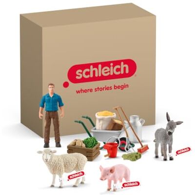 Schleich Farm World Set Animali della Fattoria con Contadino, Asino, Pecora, Maiale e Accessori Set Dettagliato da 15 Pezzi Giocattolo Fattoria dai 3 Anni Solo su Amazon Schleich Farm World Set Animali della Fattoria con Contadino, Asino, Pecora, Maiale e Accessori Set Dettagliato da 15 Pezzi Giocattolo Fattoria dai 3 Anni Solo su Amazon