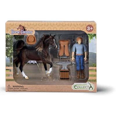 Collecta -Fabbro con Cavallo e Accessori Figura da collezione Articolata +3 (Deqube 90184277) Collecta -Fabbro con Cavallo e Accessori Figura da collezione Articolata +3 (Deqube 90184277)