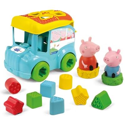 Clementoni Baby Modellino con autobus Peppa Pig Gioco con forme e fori per promuovere le capacità motorie e coordinazione per bambini dai 9 mesi in su, Clementoni Baby Modellino con autobus Peppa Pig Gioco con forme e fori per promuovere le capacità motorie e coordinazione per bambini dai 9 mesi in su,