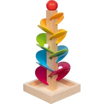 Goki Gioco di Marmi a Cascata in Legno, con Melodia per abilità motorie e uditive, Giocattolo educativo per Bambini, con 2 biglie e vano portaoggetti, 13 x 13 x 30 cm, Set da 3 Pezzi, a Goki Gioco di Marmi a Cascata in Legno, con Melodia per abilità motorie e uditive, Giocattolo educativo per Bambini, con 2 biglie e vano portaoggetti, 13 x 13 x 30 cm, Set da 3 Pezzi, a